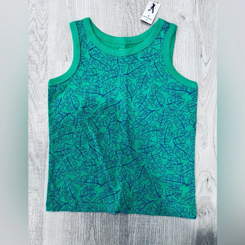 NWT Joe Fresh Kids' Shark and Leaf Print Tank Tops 4T - Picture 5 of 7